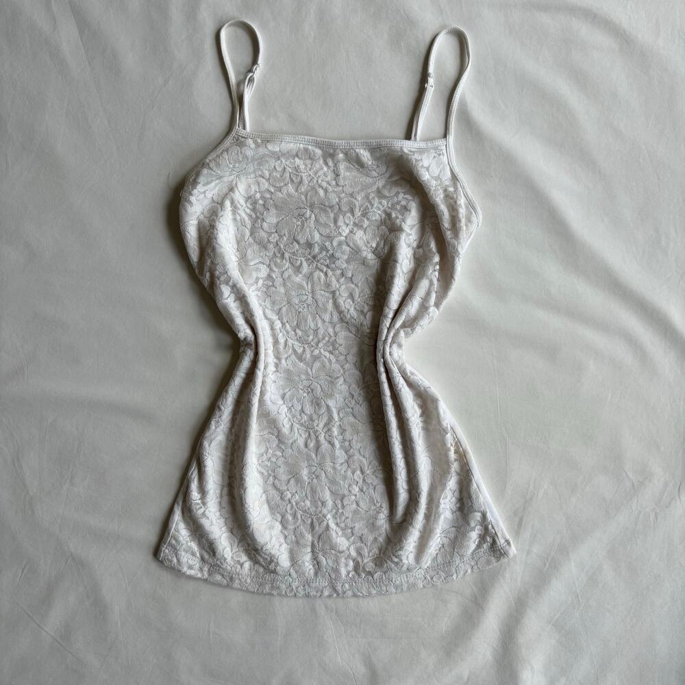 Y2K Lace Cami Aeropostale White Floral Favorite Camisole - Size S